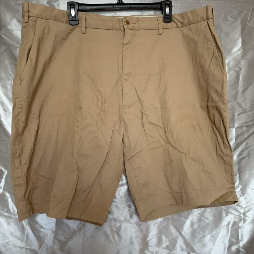 🩳 Polo by Ralph Lauren Men's Beige Flat Front Shorts Classic Fit |42